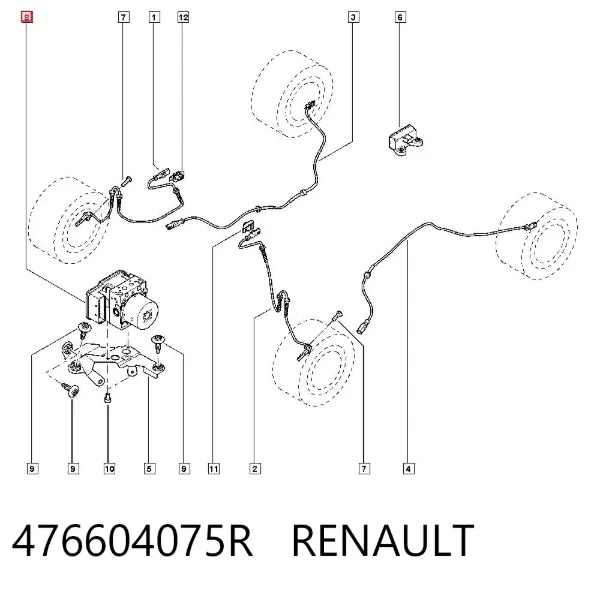 Unidade hidráulico de controlo ABS 476604075R Renault (RVI)
