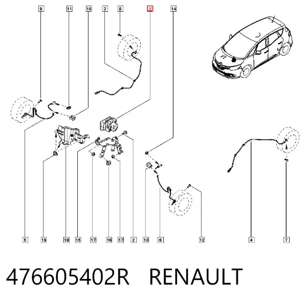 Unidade hidráulico de controlo ABS 476605402R Renault (RVI)