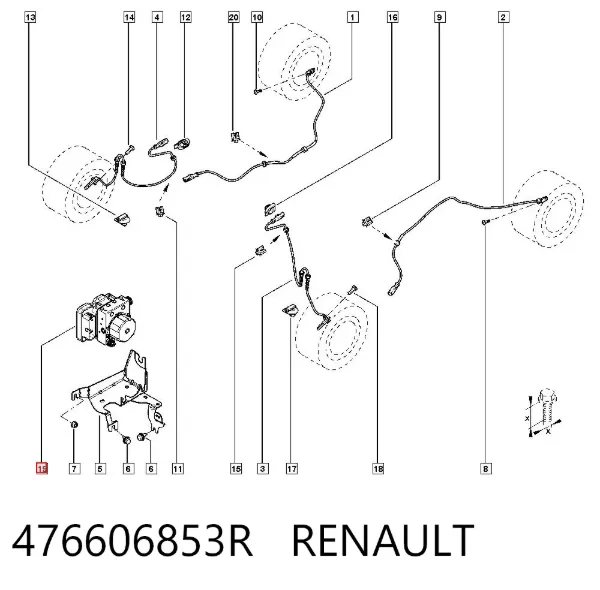 Unidade hidráulico de controlo ABS 476606853R Renault (RVI)