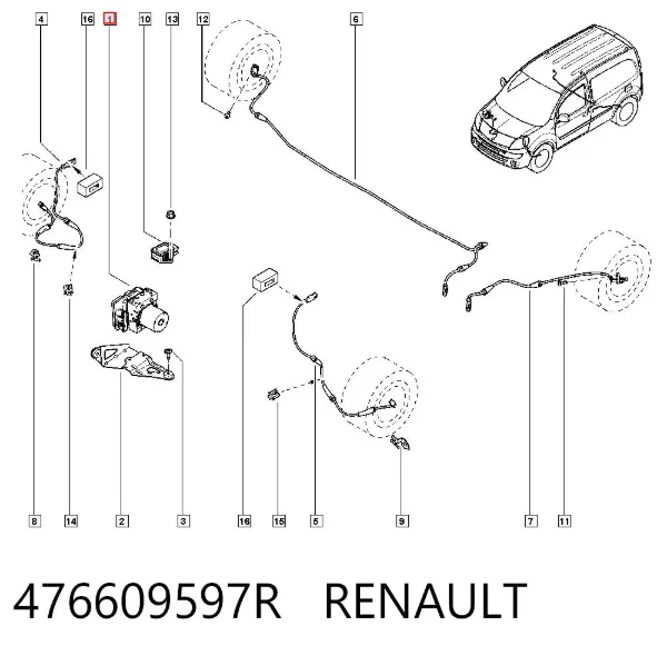 Unidade hidráulico de controlo ABS 476609597R Renault (RVI)