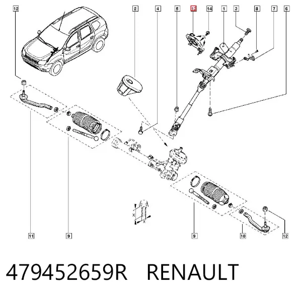Sensor do ângulo de viragem do volante de direção 479452659R Renault (RVI)
