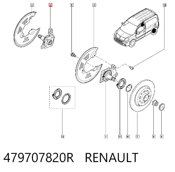 Disco do freio traseiro 479707820R Renault (RVI)