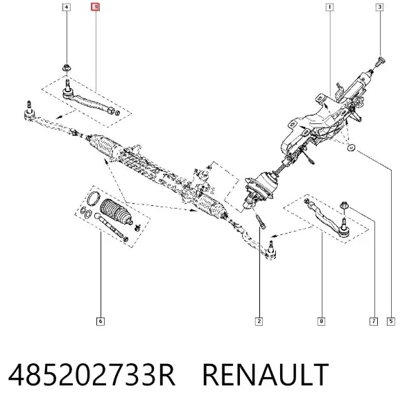 Ponta externa da barra de direção 485202733R Renault (RVI)