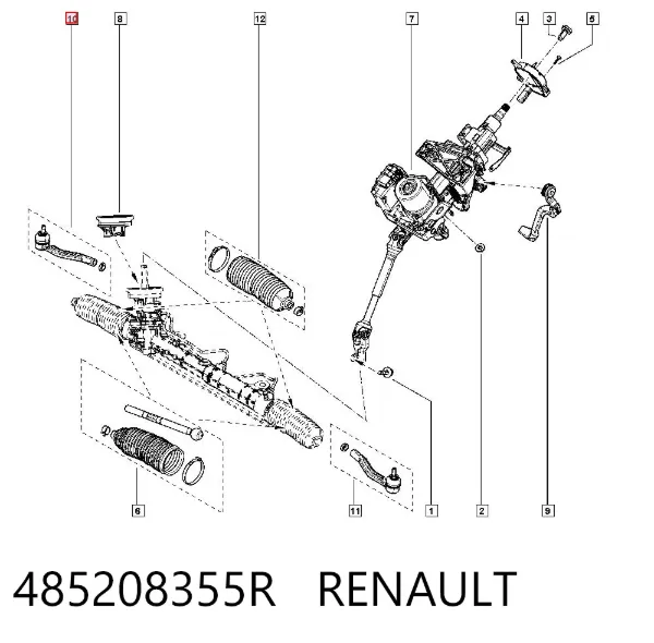 Ponta externa da barra de direção 485208355R Renault (RVI)