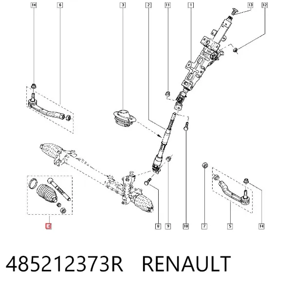 Tração de direção 485212373R Renault (RVI)