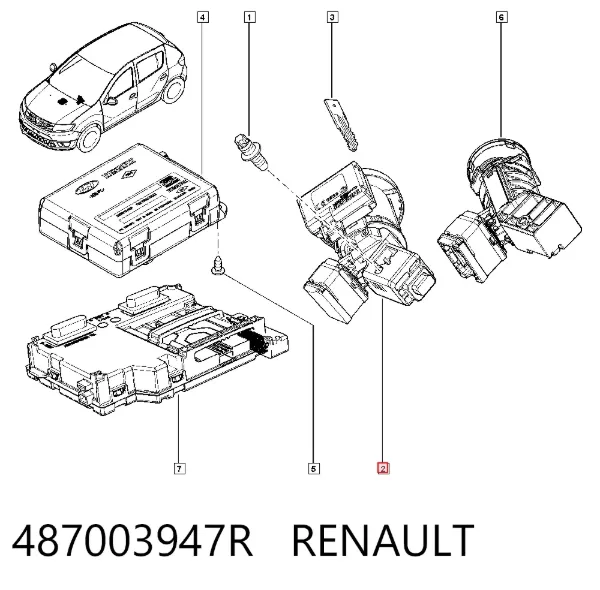 Fecho de ignição 487003947R Renault (RVI)