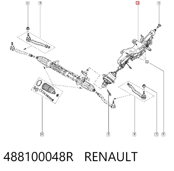 Coluna da direção 488100048R Renault (RVI)