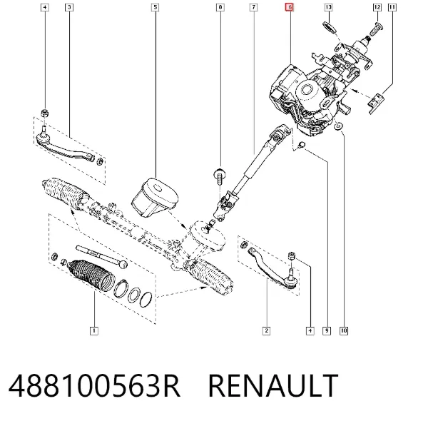 Coluna da direção Renault Scenic GRAND III