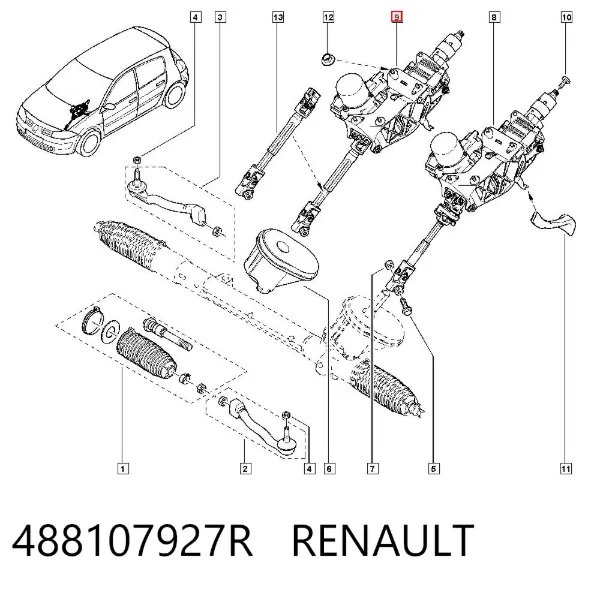 Coluna da direção 488107927R Renault (RVI)