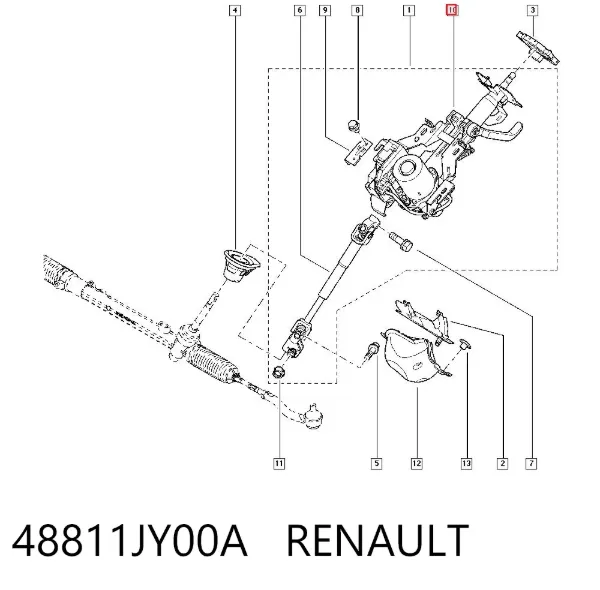 Coluna da direção Renault Koleos HY0