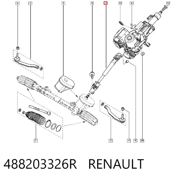Coluna da direção Renault Fluence L3