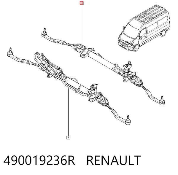 Cremalheira da direção 490019236R Renault (RVI)