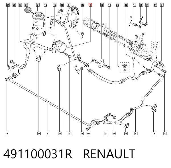 Bomba da Direção hidrâulica assistida 491100031R Renault (RVI)