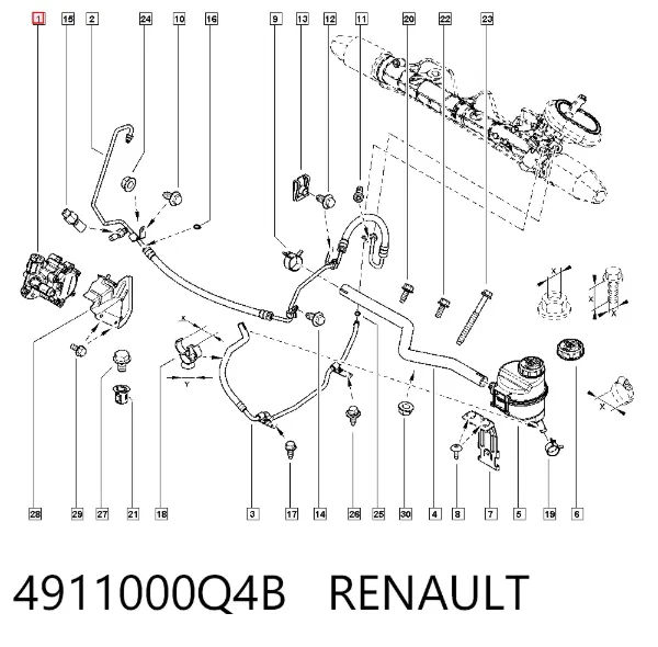 Bomba da Direção hidrâulica assistida 4911000Q4B Renault (RVI)