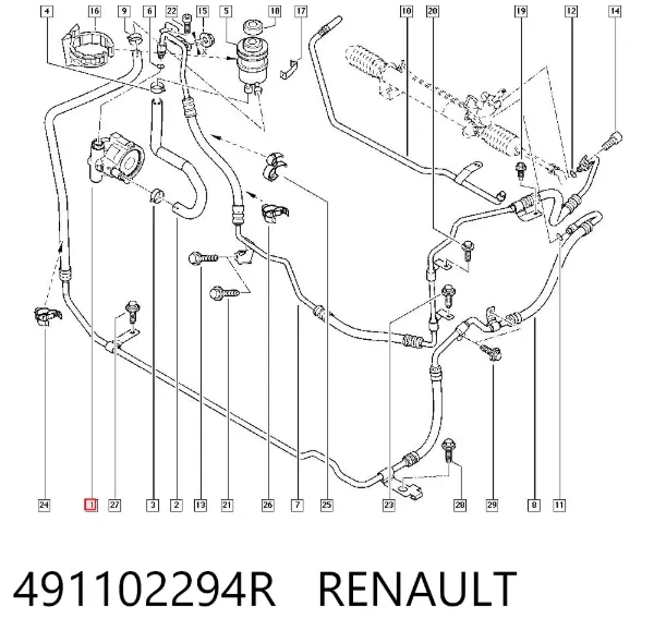 Bomba da Direção hidrâulica assistida 491102294R Renault (RVI)