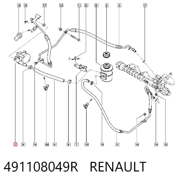 Bomba da Direção hidrâulica assistida 491108049R Renault (RVI)