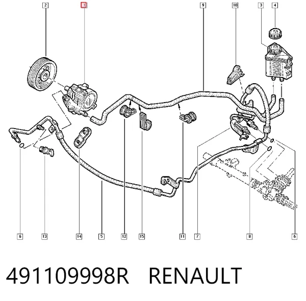 Bomba da Direção hidrâulica assistida 491109998R Renault (RVI)