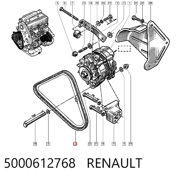 Correia dos conjuntos de transmissão 5000612768 Renault (RVI)