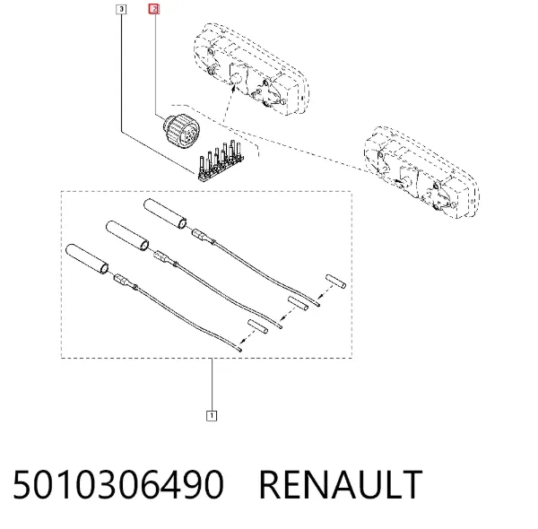 Desengate (ficha) da luz traseira 5010306490 Renault (RVI)