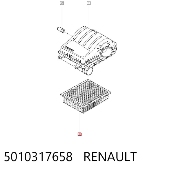 Filtro de ar 5010317658 Renault (RVI)