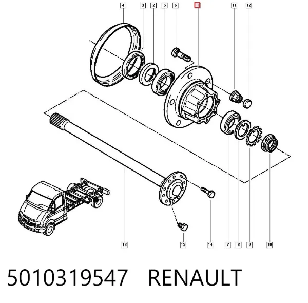 Cubo traseiro 5010319547 Renault (RVI)