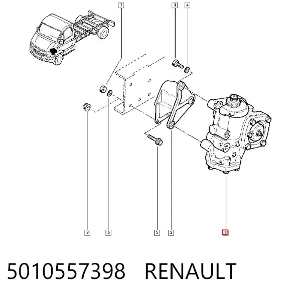 Mecanismo de direção (redutor) 5010557398 Renault (RVI)