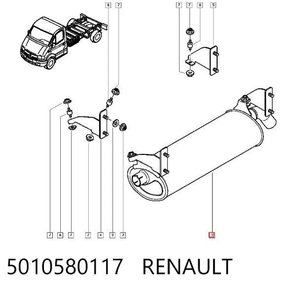 Silenciador, parte traseira 5010580117 Renault (RVI)