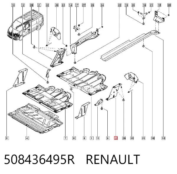 Proteção de motor esquerdo 508436495R Renault (RVI)