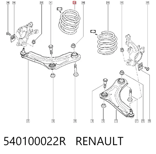 Mola dianteira 540100022R Renault (RVI)