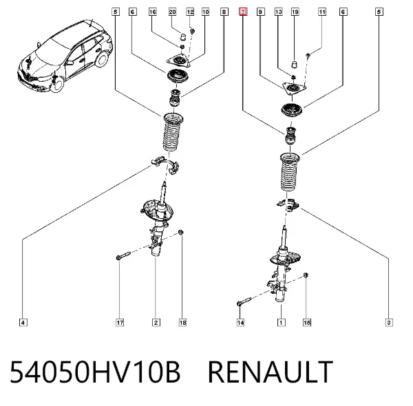 Pára-choque (grade de proteção) de amortecedor dianteiro 54050HV10B Renault (RVI)