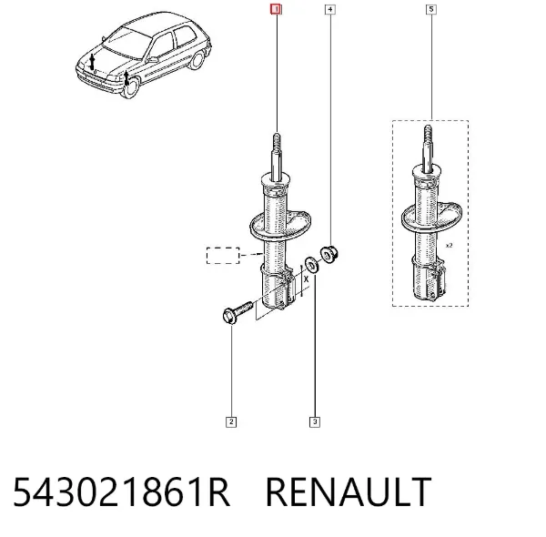 Amortecedor dianteiro 543021861R Renault (RVI)