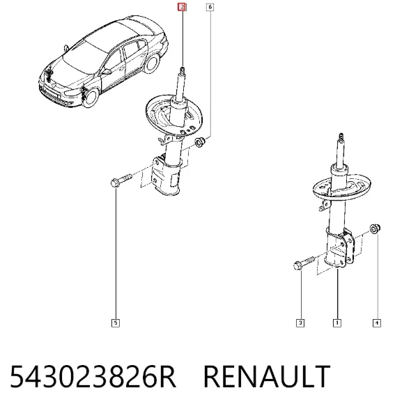 Amortecedor dianteiro 543023826R Renault (RVI)