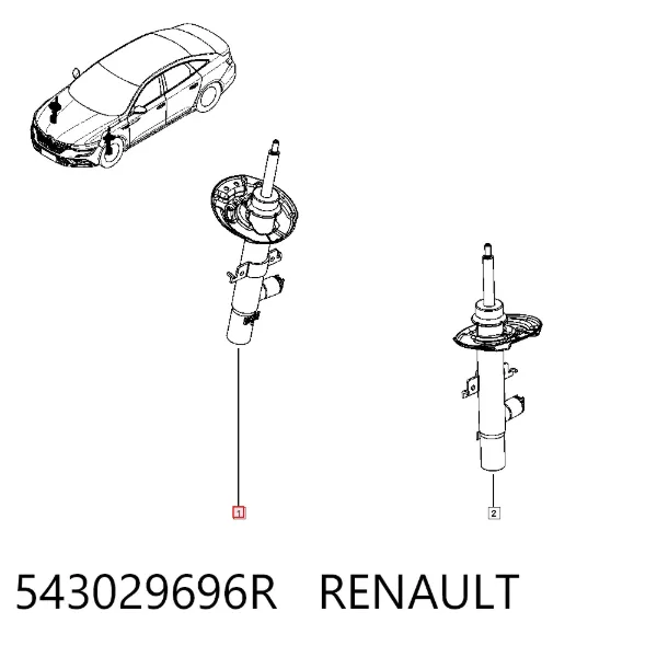 Amortecedor dianteiro 543029696R Renault (RVI)