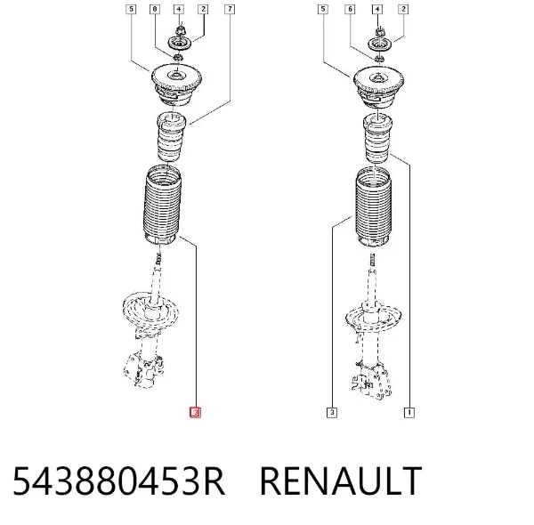 Bota de proteção de amortecedor dianteiro 543880453R Renault (RVI)