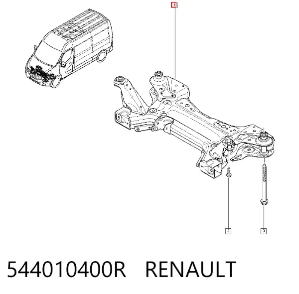 Viga de suspensão dianteira (plataforma veicular) 544010400R Renault (RVI)