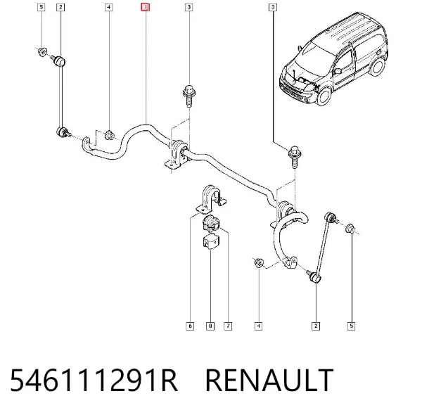Estabilizador dianteiro 546111291R Renault (RVI)