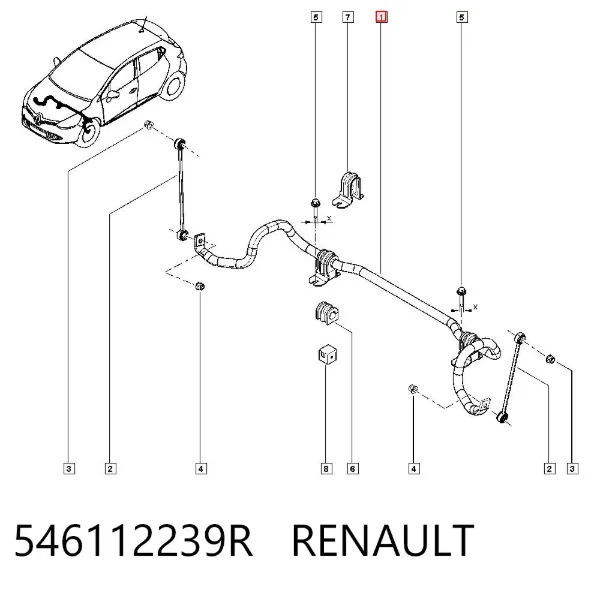 Estabilizador dianteiro 546112239R Renault (RVI)
