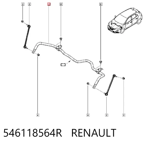 Estabilizador dianteiro 546118564R Renault (RVI)