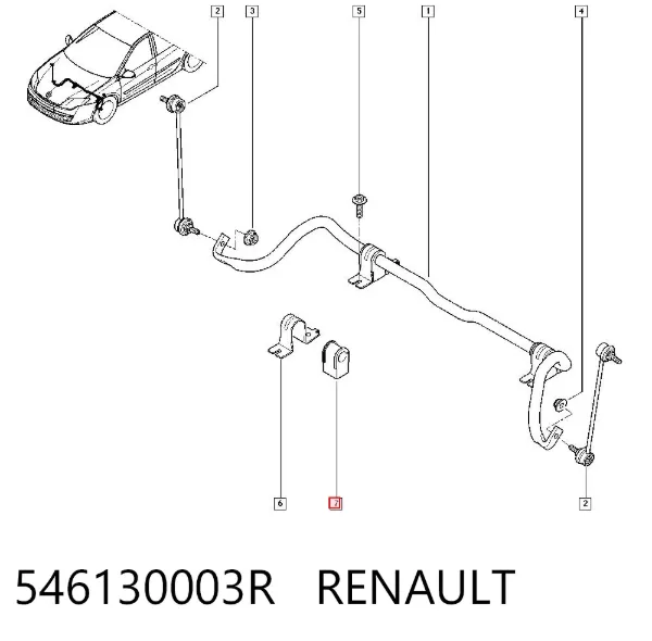 Bucha de estabilizador dianteiro 546130003R Renault (RVI)