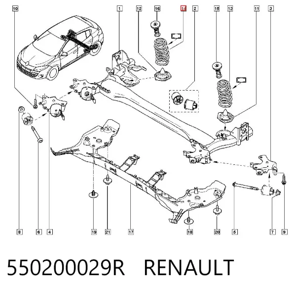 Mola traseira 550200029R Renault (RVI)