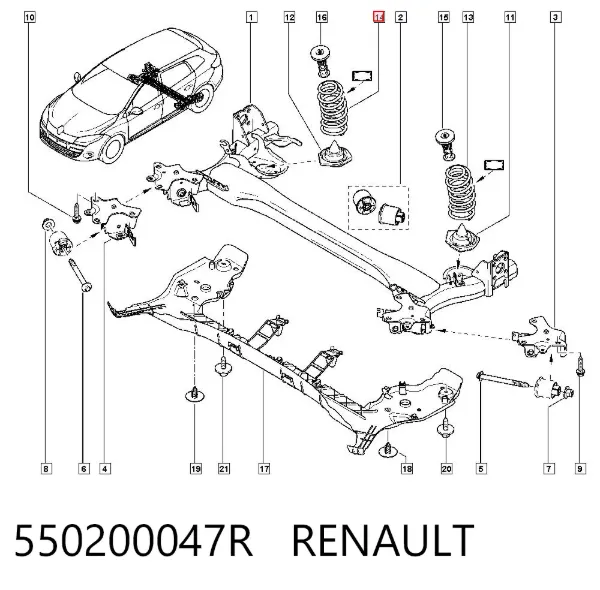 Mola traseira 550200047R Renault (RVI)