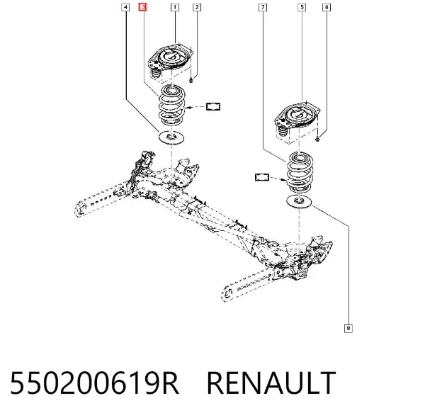 Mola traseira 550200619R Renault (RVI)
