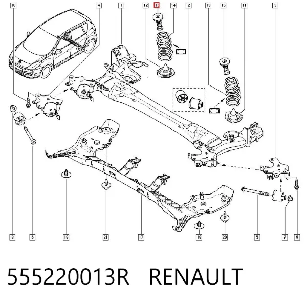 Grade de proteção da mola traseira 555220013R Renault (RVI)