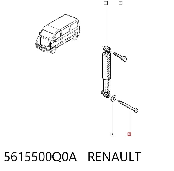 Parafuso de fixação de amortecedor dianteiro 5615500Q0A Renault (RVI)