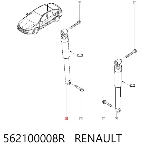 Amortecedor traseiro 562100008R Renault (RVI)