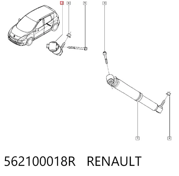 Amortecedor traseiro 562100018R Renault (RVI)