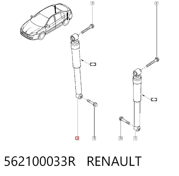 Amortecedor traseiro 562100033R Renault (RVI)