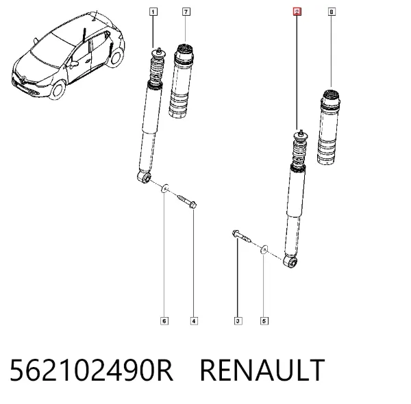 Amortecedor traseiro 562102490R Renault (RVI)