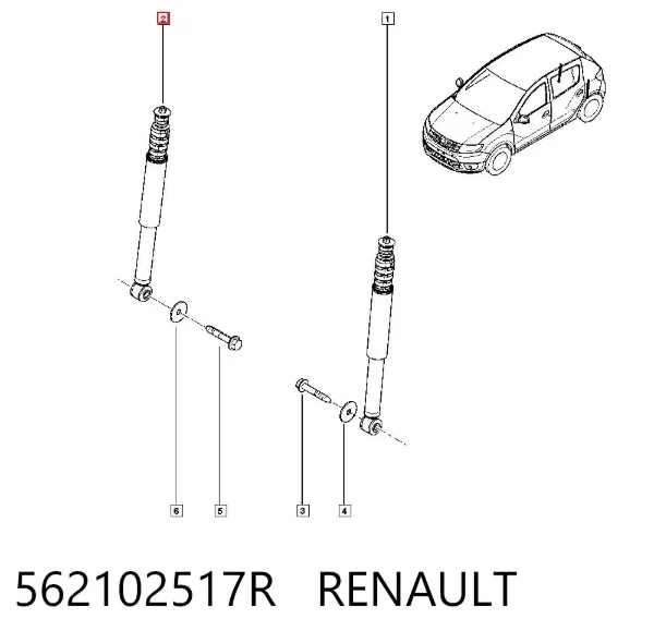 Amortecedor traseiro 562102517R Renault (RVI)