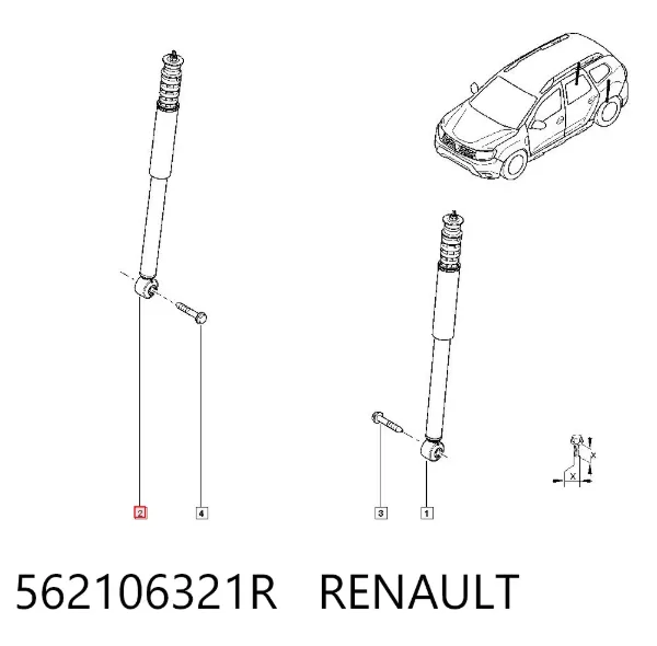 Amortecedor traseiro 562106321R Renault (RVI)